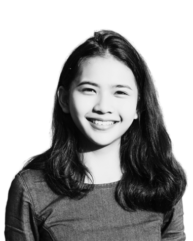 Black and white portrait of a smiling young woman with long hair Black and white portrait of a smiling young woman with long hair